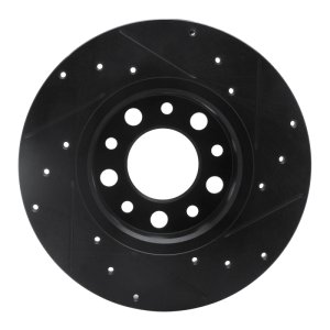 Alfa Romeo Tonale Brake Rotor (1) - Rear Left - R1 Concepts - Drilled & Slotted - Black - `15-`25